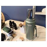 Canteen, Windup Light, Binoculars, Thermos