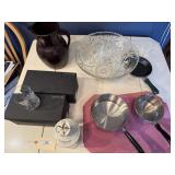 Punch bowl, Pots, Decanter, Whiskey Glasses, etc.