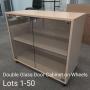 Mobile Double Glass Door Cabinet