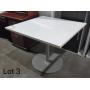 36inX36in White Laminate Table w/ Silver Base