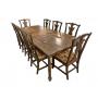Dining set. Leaf table with (8) chairs. Solid
