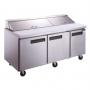 3 Door Commercial Food Prep Table Refrigerator