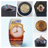 JEWELRY, GEMSTONES, COINS
