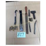 Crow bars, Large file, misc. box