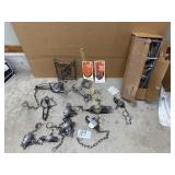 Box of Newer traps, box of fur drying frames