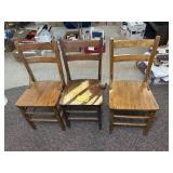 3 Wooden Kitchen Chairs