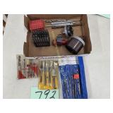 Misc. box, hole saw, lot of bits etc.