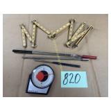 Roof Magnet, Collapsible Yard Stick, Misc Tools