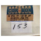 Cor Bon 38 Special (+P+) 40 Rounds 110 gr