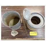 Galvanized Fishing Bucket with Small Foam Ice