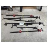Pipe/Bar Clamps 2 Red and 5 Not Red--7 Total