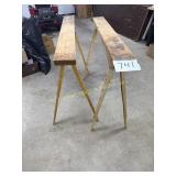 Set of Pro Adjustable Saw Horses, Metal legs,