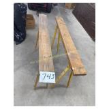 Set of Saw Horses, Adjustable metal legs, wood