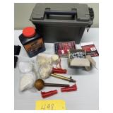 box of muzzle loading supplies