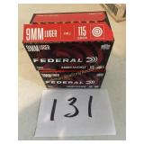 Federal 9 mm luger  115 gr.  200 rounds