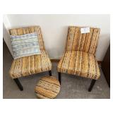 Dunbar Furniture Orange striped chairs