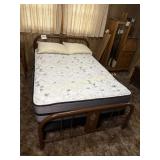 Full size metal bed/ with mattress