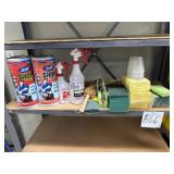 Misc. shop items, towels, sponges, bottles etc.