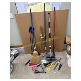 Misc. Outdoor lot, brooms, nut collector, etc.