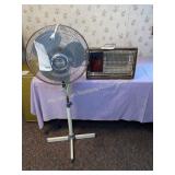 Oscillating fan,  electric heater