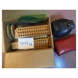 Reloading blocks, protractors, misc books