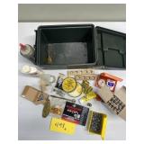 box of muzzle loading supplies