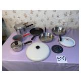Revereware Pot and 2 Skillets, Granite Pot