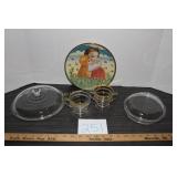 Old Sugar & Creamer, Pyrex Oval Lid, Mother