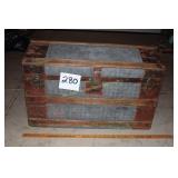 Antique Galvanized Metal & Wood Trunk
