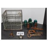 Wire Milk Crate (Dean Milk Co), Insulators, Bull