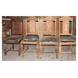 4 Matching Oak Chairs--3 Chairs have been