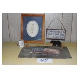 Pictures, American Flag on a Slate 16 x 9,