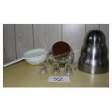 Revere Ware Mixing Bowls, Shot Glasses, Old Glass