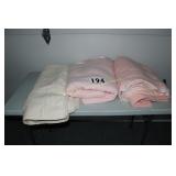 3 Blankets, 2 Pink, and 1 Ivory Bedspread
