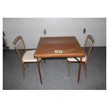 Wood Frame Card Table with 2 Chairs