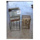 Wood Crate, Galvanized Chick Feeder, Wire Milk