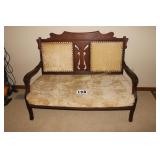 Antique Ivory Crushed Velvet Settee