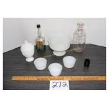 Jeris Hair Tonic Bottle, Service Milk Co. Milk