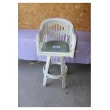 White Wicker Swivel Chair