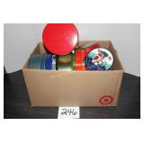 Box of Christmas Tins--Total of 14