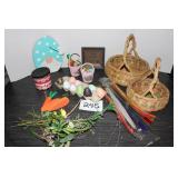 Easter & Spring Decor Items Baskets, Eggs, Pipe