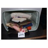 Tote Full of Misc Fabric, Some Vintage, Toil, Felt