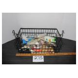 Wire Basket Filled with Misc Light Bulbs,