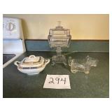 EAPG Glass Footed Compote with Lid--1800