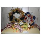 Box of Decorative Dried Flowers, Halloween Wreath
