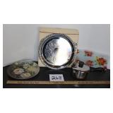 Glass Floral Tray 12" L, Revere Ware Small