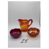 Carnival Candle Stick Holders and Carnival Pitcher