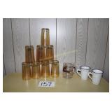 Budweiser Beer Mugs, 2 Coffee Cups, Set of Glass