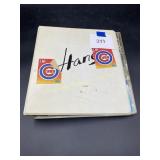 white 2-in binder; 18 pages of Cubs cards 80s-90s