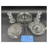 Crystal covered butter dish, Queen Anne Glass